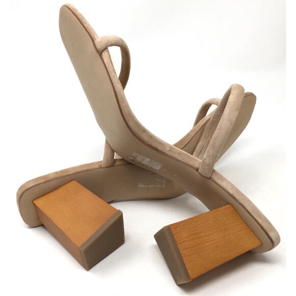 Steve Madden Honey Women's Size 9.5 Taupe High Heeled Slip-On Sandal Shoes - Picture 7 of 7